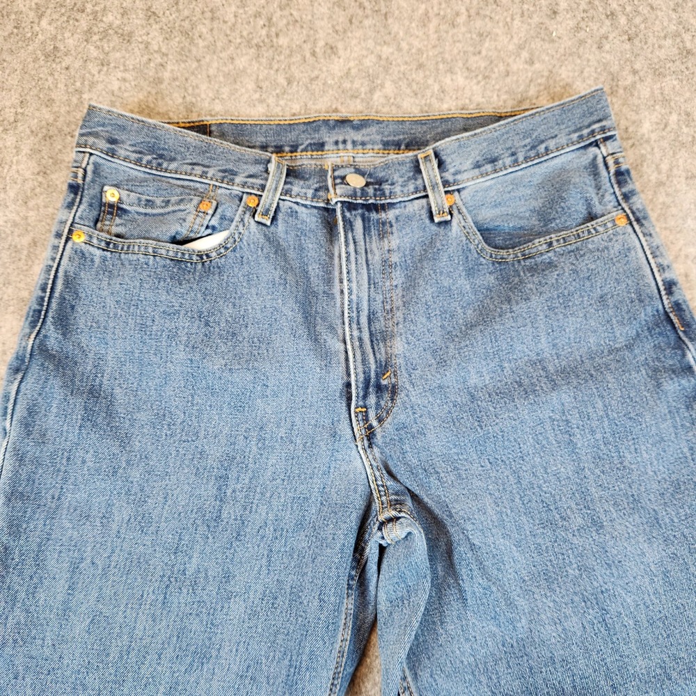 Levis 550 Lot 3 Relaxed Fit Jeans Men 36x30 Blue Tapered Leg Denim Casual Zip - Picture 12 of 16